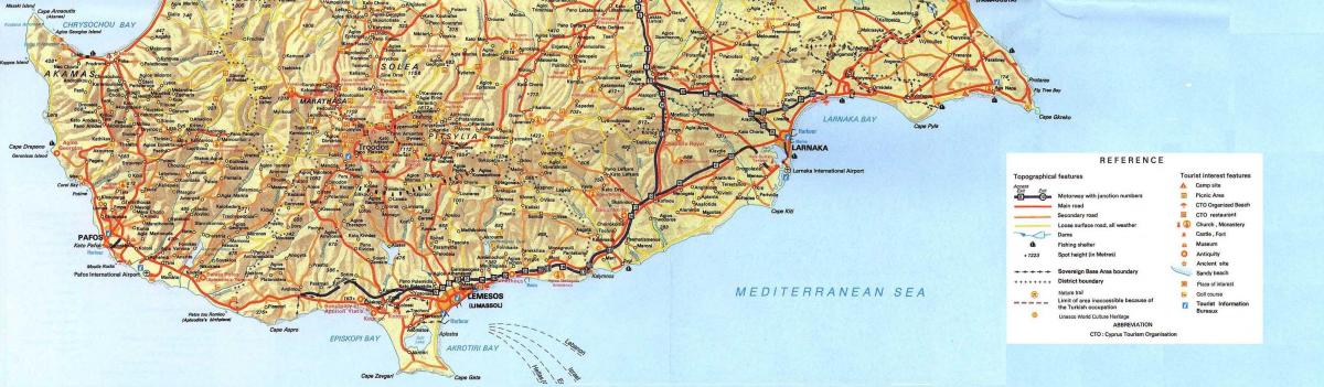 Mapa Cypru Południowego