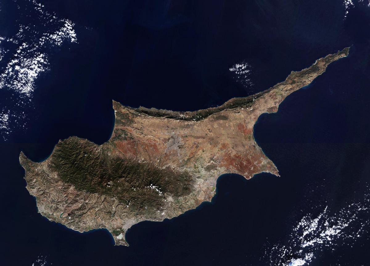 Mapa widoku nieba na Cyprze